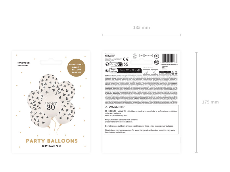 Balony Pastel Off-white 30 cm z nadrukiem