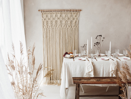 Makrama, złamana biel, 94.5x171cm