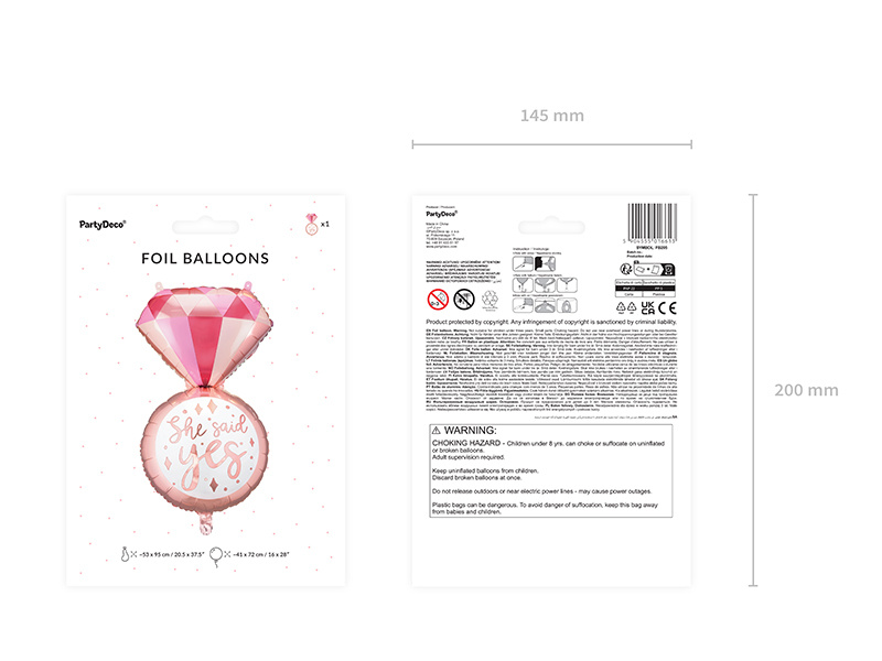 Balon foliowy Pierścionek 41x72 cm mix - zdjęcie 2