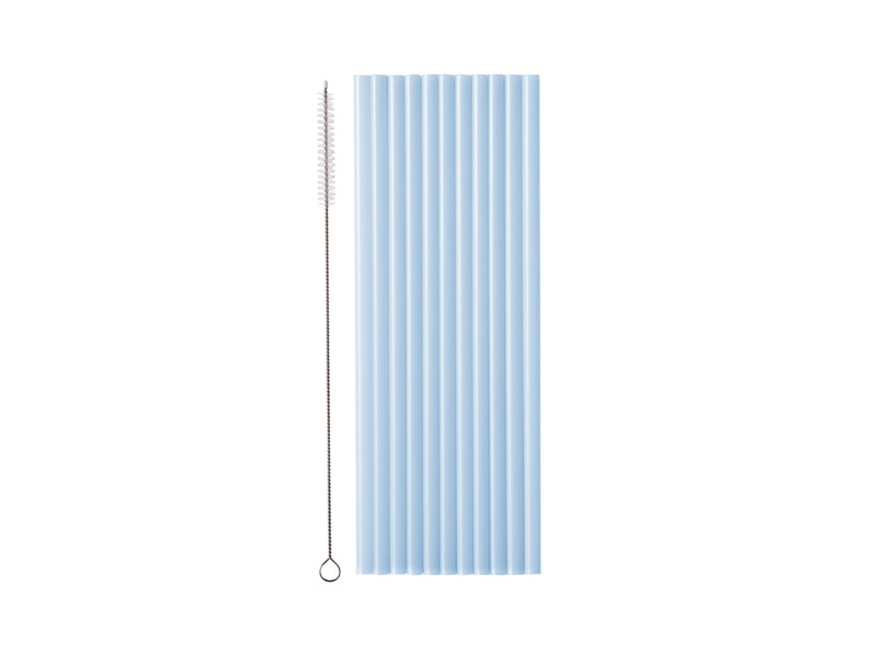 Słomki plastikowe błękitne 23 cm - opakowanie 12 sztuk