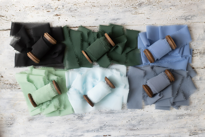 Wstążka szyfonowa jasny błękit 40mm/10m - zdjęcie 2