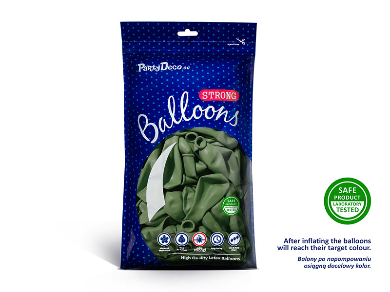 Balony Strong 30 cm Pastel Rosemary Green - zbliżenie na balony
