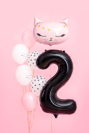 Balon foliowy Cyfra ''2'', 86cm, czarny