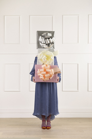 Kokarda dekoracyjna DIY, złamana biel, 40 cm