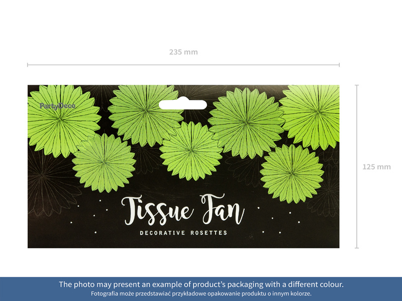 Rozety dekoracyjne jasna mięta 20-40cm - zdjęcie 2