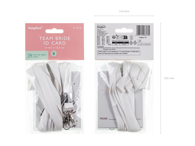 Identyfikator Team Bride z trwałą smyczą