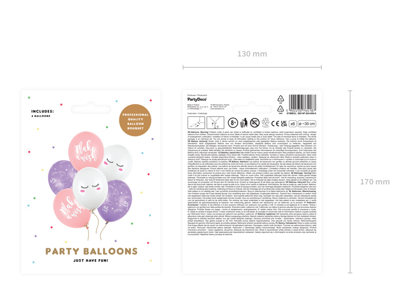 Balony 30cm Jednorożec mix - zdjęcie 2