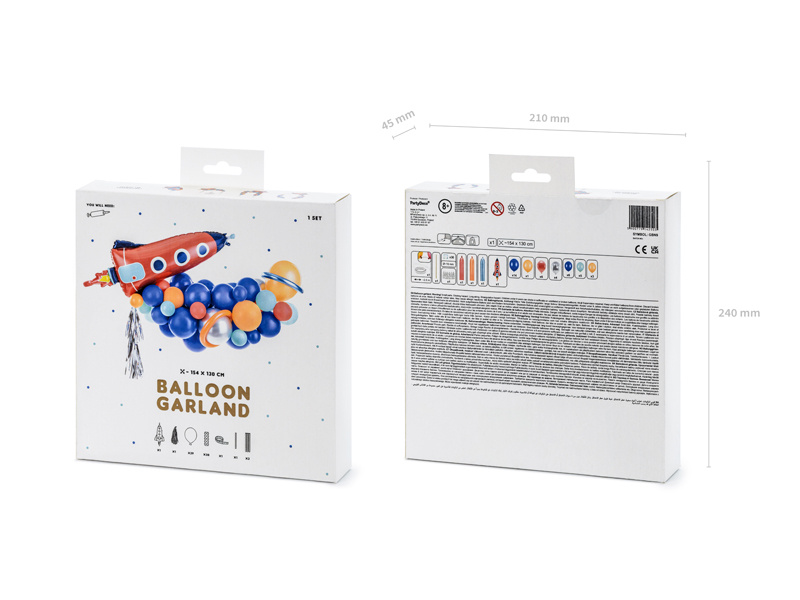 Balony foliowe i lateksowe w zestawie Rakieta