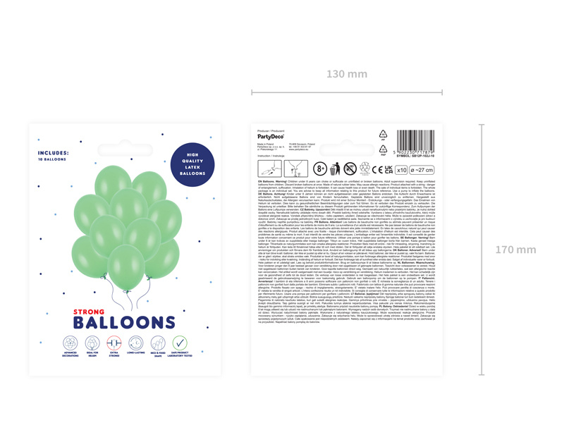 Balony Strong 27cm Pastel Bright Green – balony napompowane