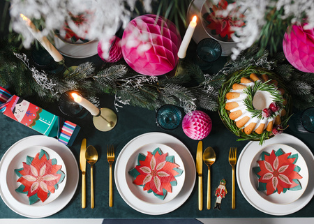 Serwetki Gwiazda betlejemska, mix, 14.5x15.5cm (1 op. / 20 szt.)