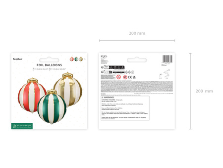 Balony foliowe Bombki, 42x46cm, mix (1 op. / 3 szt.)