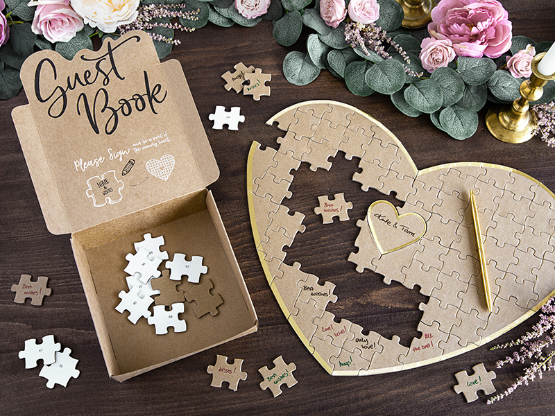 Księga gości puzzle Serce – prezentacja całej układanki