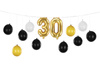 Girlanda balonowa 3w1 - 30 urodziny, mix, 260x32cm