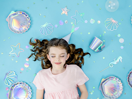 Toppery na tort Syrenka, opalizujący, 24,5cm (1 op. / 3 szt.)