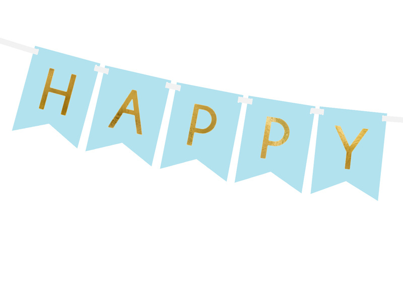 Baner Happy Birthday jasnoniebieski - zdjęcie 2