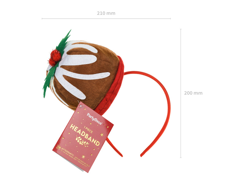 Opaska Babeczka z jemiołą, dekoracyjna opaska świąteczna