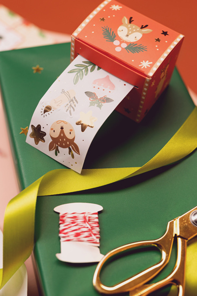 Naklejki Merry Christmas mix - wzory i kolory na rolce