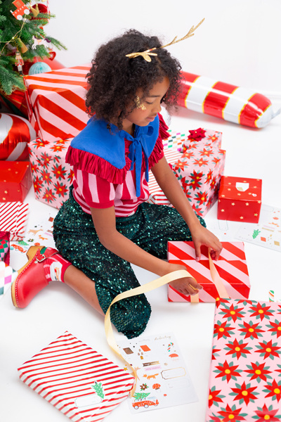 Papier do pakowania Gwiazda Betlejemska 70x200cm - widok całości