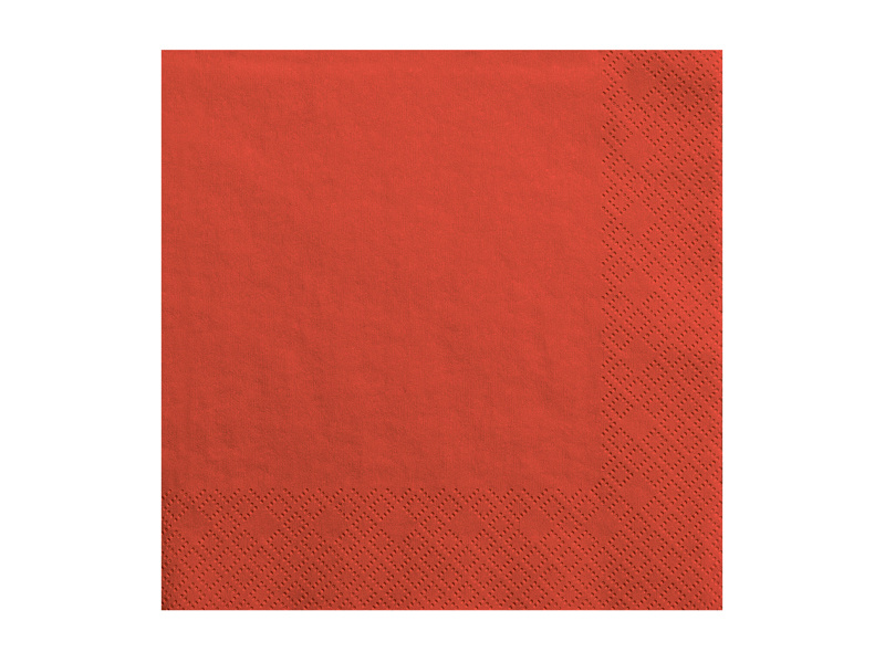 Serwetki trójwarstwowe czerwone 33x33cm – opakowanie