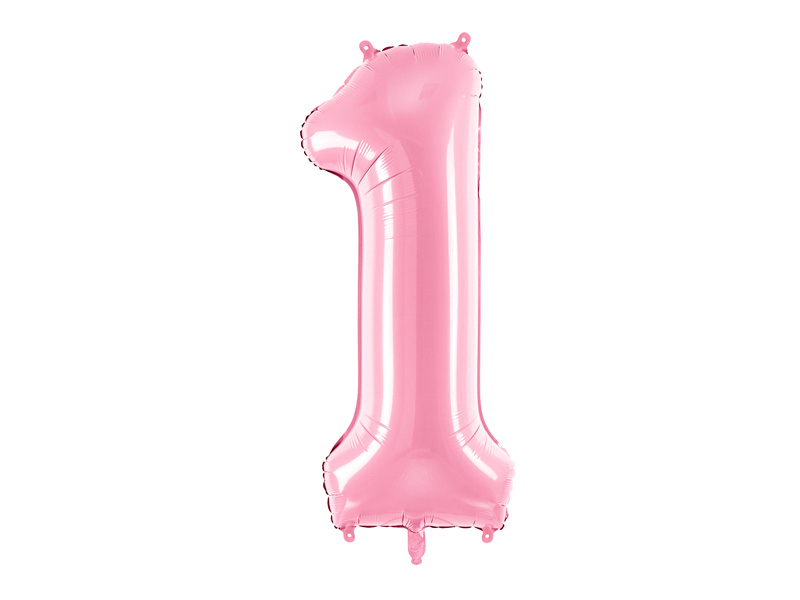 Balon foliowy cyfra 1 różowy 86 cm