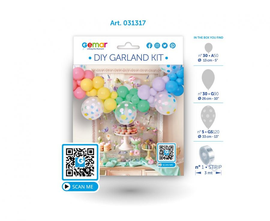 Girlanda balonowa DIY Makaron - dekoracja na imprezę