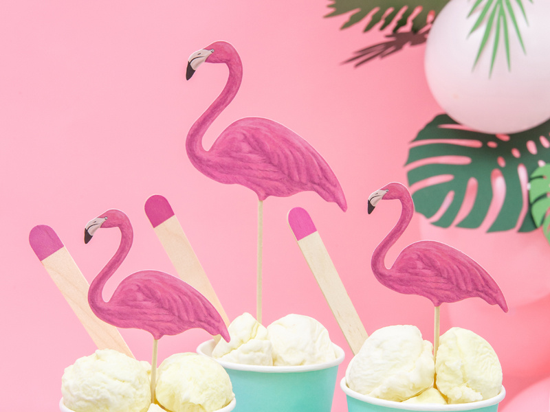 Zestaw topperów Aloha Flamingi
