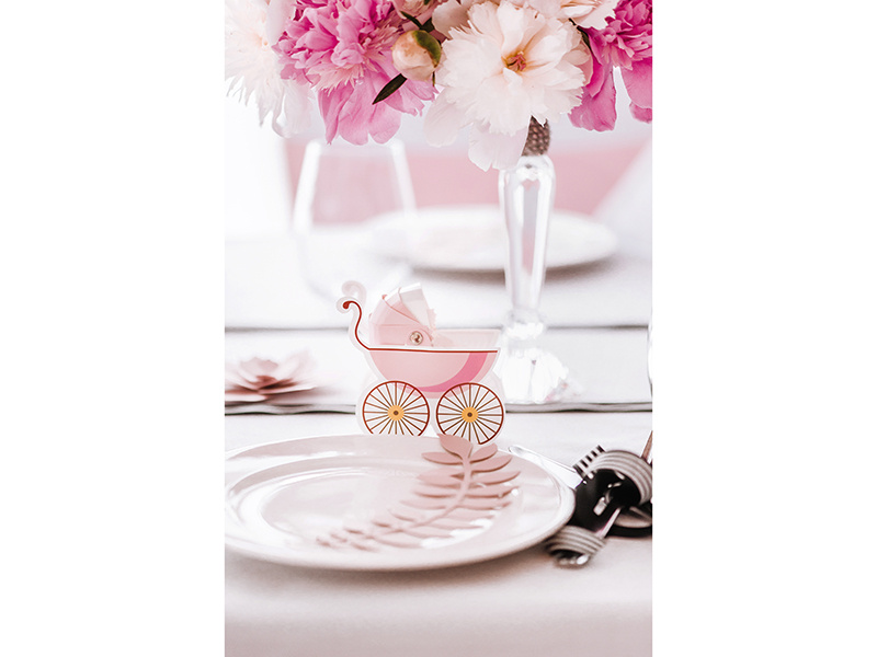 Dekoracja Gałązki z listkami pudrowy róż - zdjęcie 7