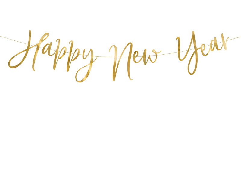 Baner Happy New Year złoty – zdjęcie produktu