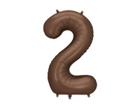Balon foliowy Cyfra '2', 86cm, mocca