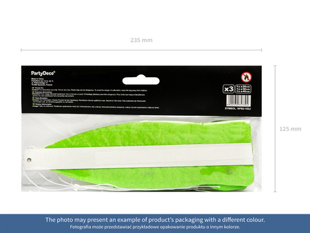 Rozety dekoracyjne, jasna mięta, 20-40cm (1 op. / 3 szt.)