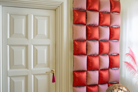 Balon foliowy kurtyna dwustronna Kwadrat, różowo-czerwony, 35 x 35 cm (1 op. / 4 szt.)