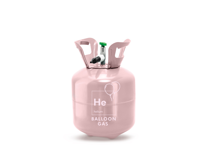 Butla z helem jasnoróżowy, maks. 20 balonów