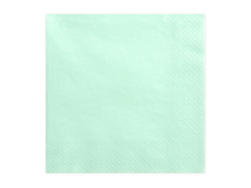Serwetki trójwarstwowe miętowe 33x33cm - opakowanie