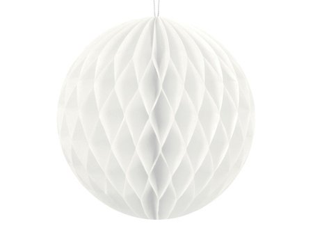 Kula bibułowa, biały, 10cm