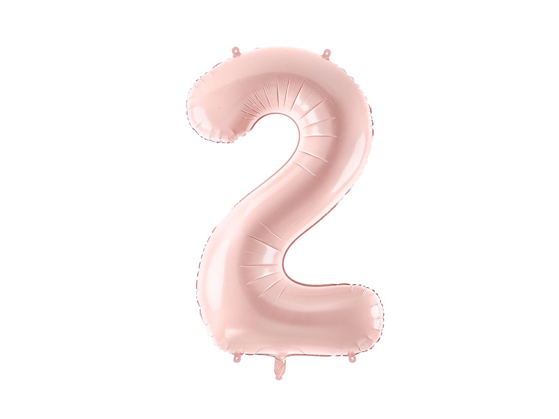Balon foliowy cyfra 2 jasny różowy 72cm