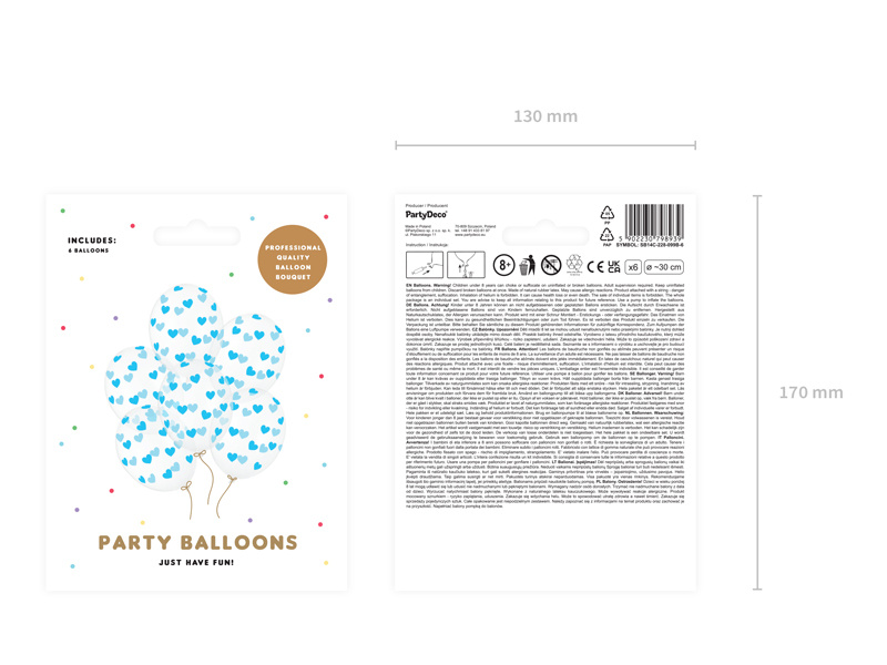 Balony Crystal Clear Serduszka – detale produktu