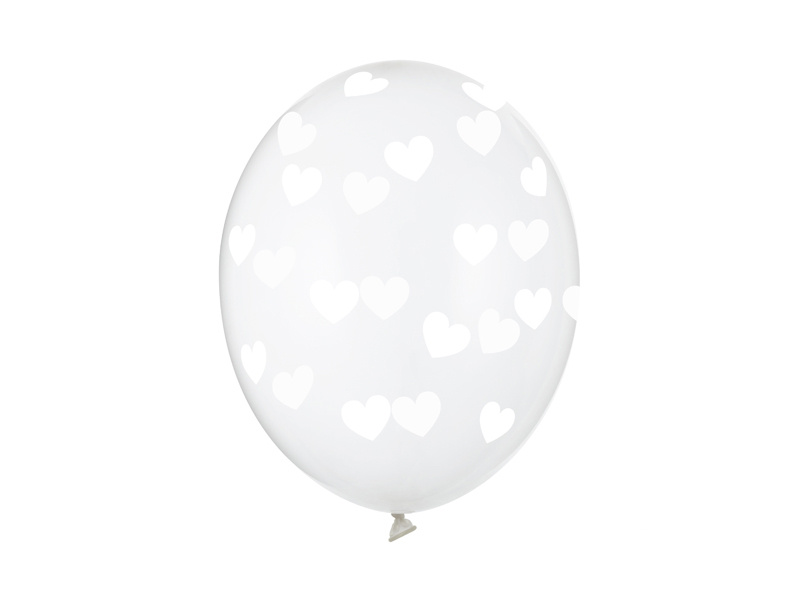 Balony 30cm Serduszka Crystal Clear