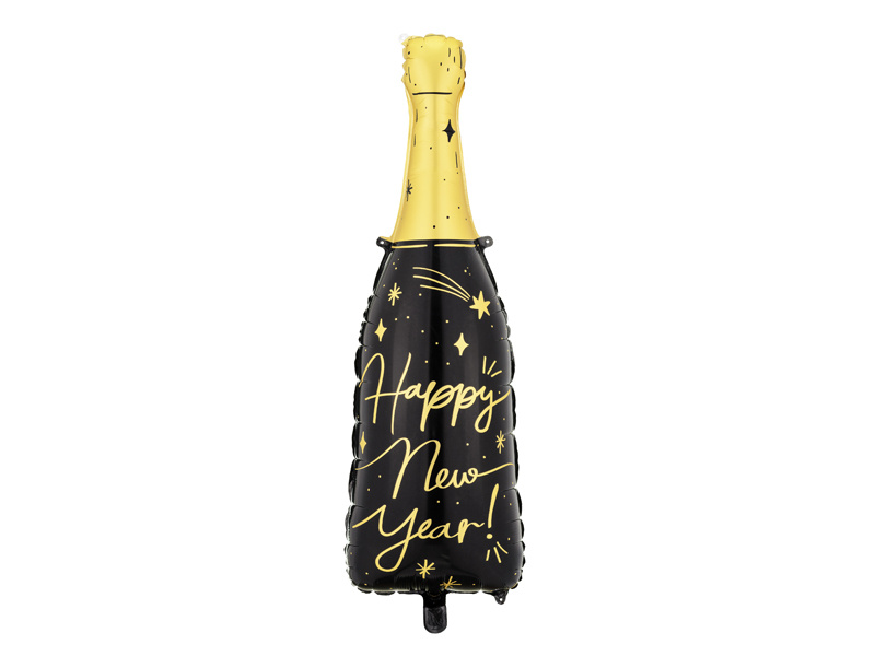 Balon foliowy Butelka Happy New Year – dekoracja sylwestrowa