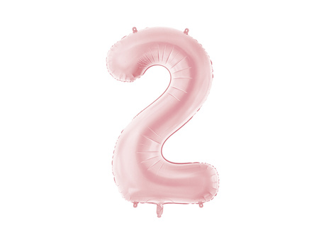 Balon foliowy Cyfra '2', 86cm, jasny różowy