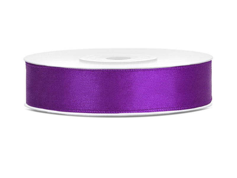 Tasiemka satynowa purpurowa 12mm/25m