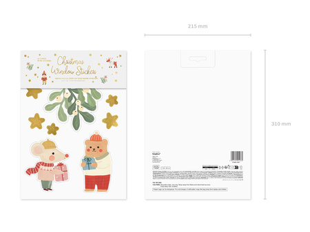 Naklejki na okno Merry Christmas, mix (1 op. / 4 szt.)