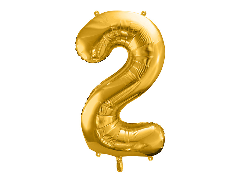 Balon foliowy cyfra 2 złoty 86 cm