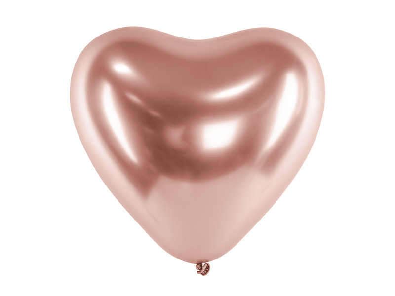 Balony Glossy serca różowe złoto 30 cm – zdjęcie produktu