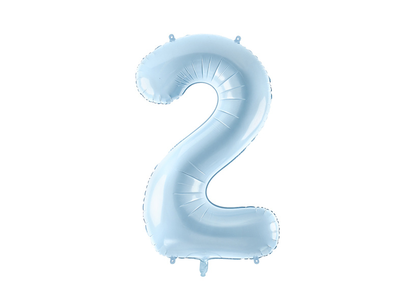 Balon foliowy cyfra 2 jasny niebieski