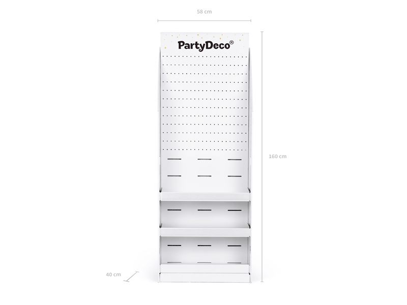 Stand papierowy biały 58x160x40cm - szczegóły konstrukcji