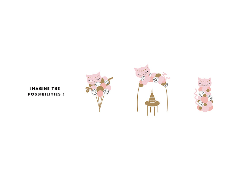 Bukiet balonów Kotek różowy – przykładowa aranżacja