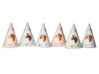 Czapeczki Konie, 16 cm, mix. (1 op. / 6 szt.)