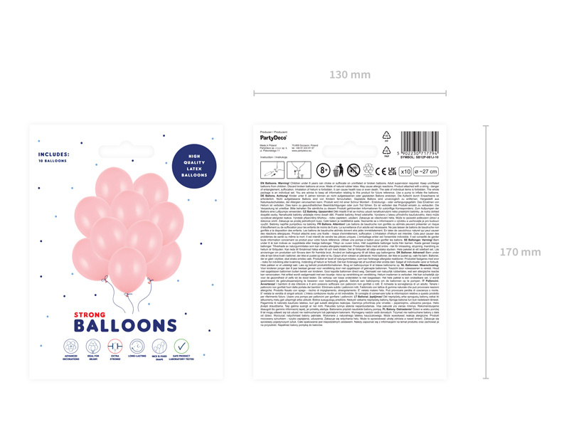 Balony Strong 27cm Pastel Baby Pink – detale