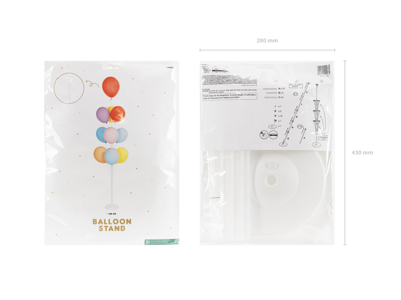 Stojak do balonów z zamontowanymi balonami