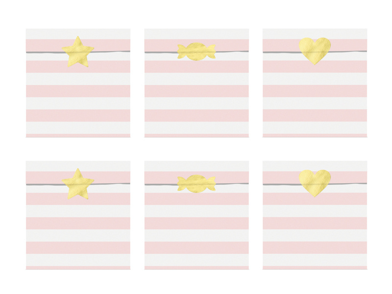 Torebki na słodycze Yummy jasny różowy 13x14cm 1 op. 6 szt.